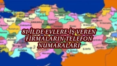 81 ilde evlere iş veren yerlerin telefon numaraları